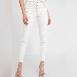 MOTHER Women's white / off white Skinny Jeans the pixie in taste the rainbow